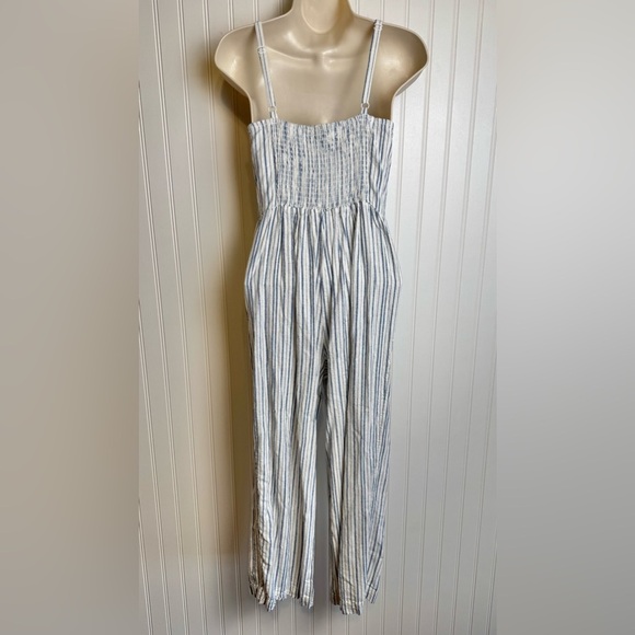 Old Navy linen blend cami jumpsuit striped size small C2 - Picture 3 of 7